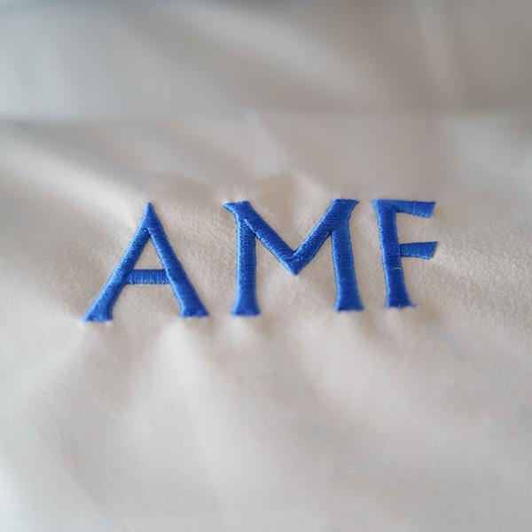 monogram on hypoallergenic pillow case